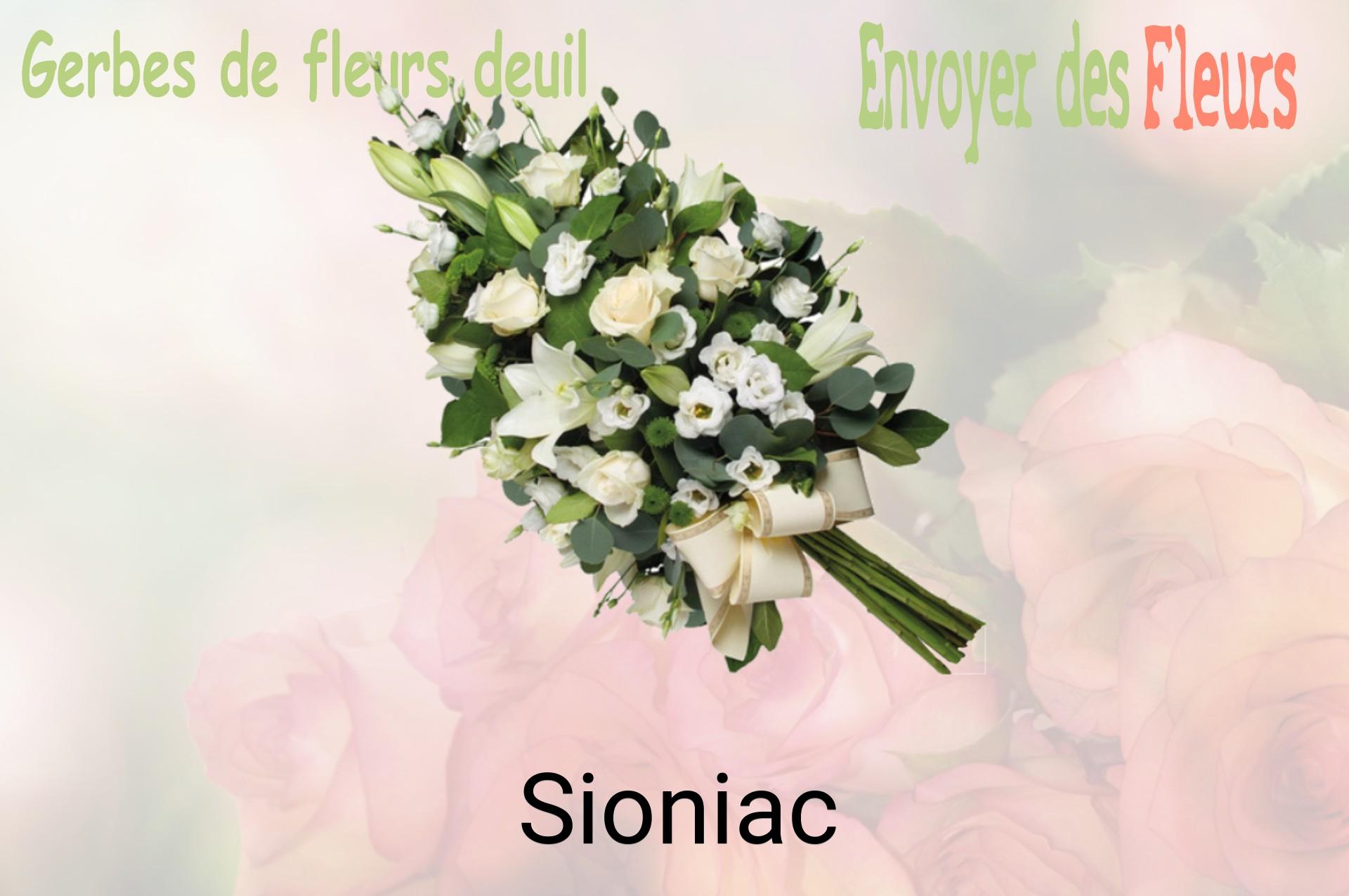 Gerbe de fleurs de deuil livrée à Sioniac